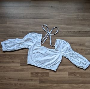 Faballey White Cotton crop top